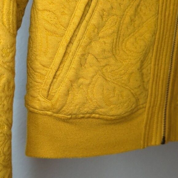 Anthropologie Saturday Sunday mustard paisley embossed bomber jacket - Picture 3 of 6